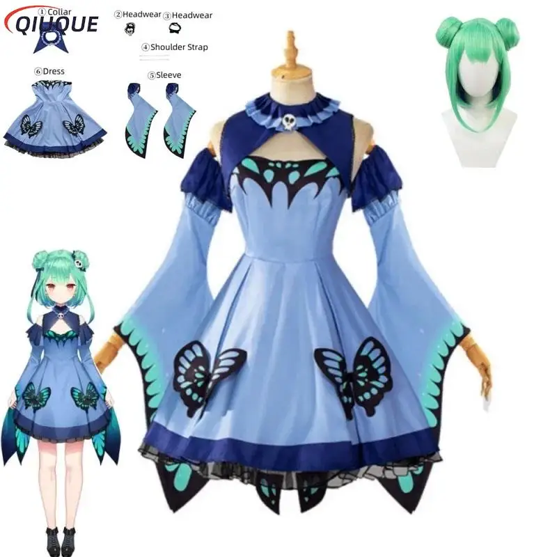 

Uruha Rushia Cosplay Costume Wig VTuber Hololive Suit Women Halloween Carnival Party Princess Dress Role Play Outfits