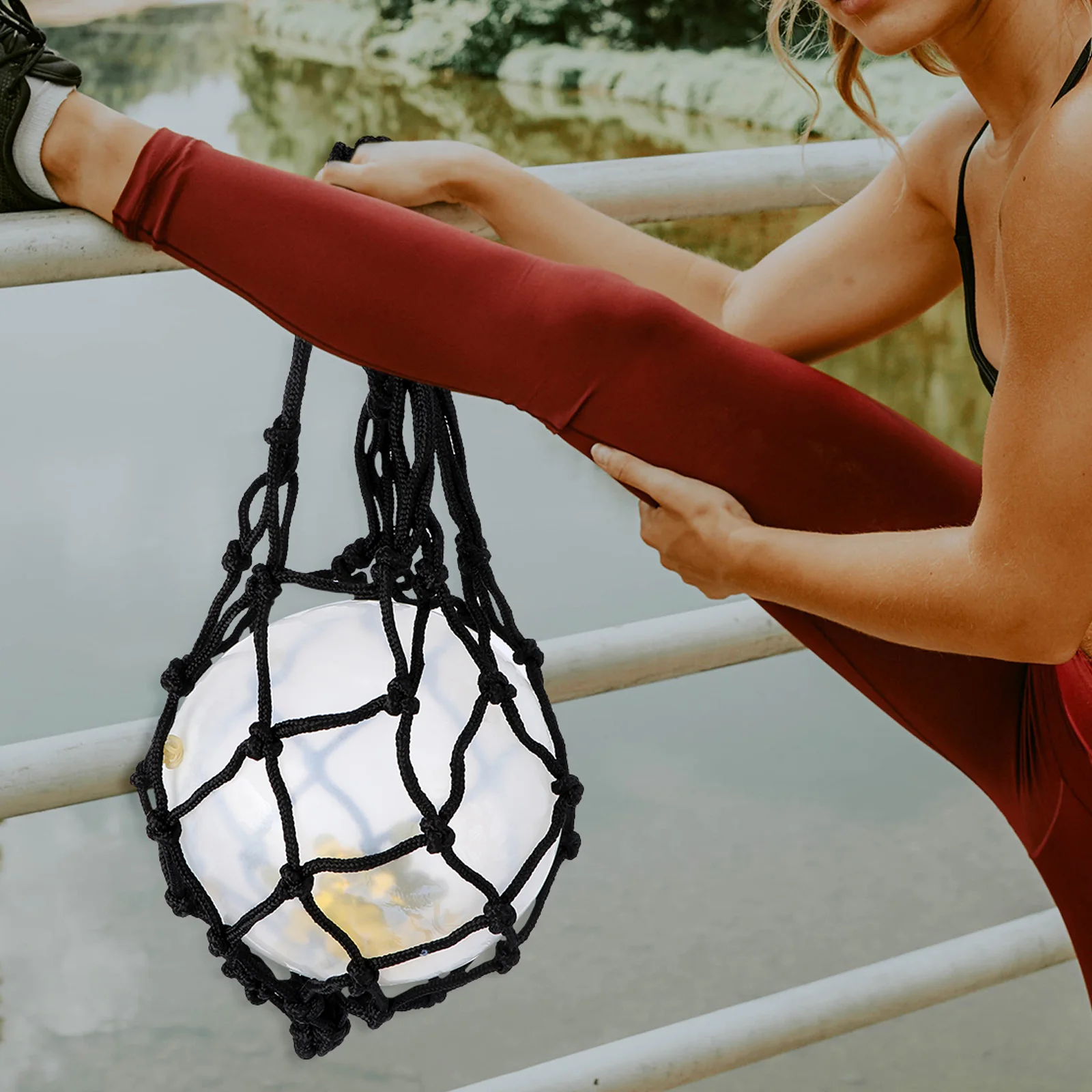 

Sports Ball Bag Material Large Space Drawstring Storage Volleyball Mesh Soccer Basketball Football Net Bag
