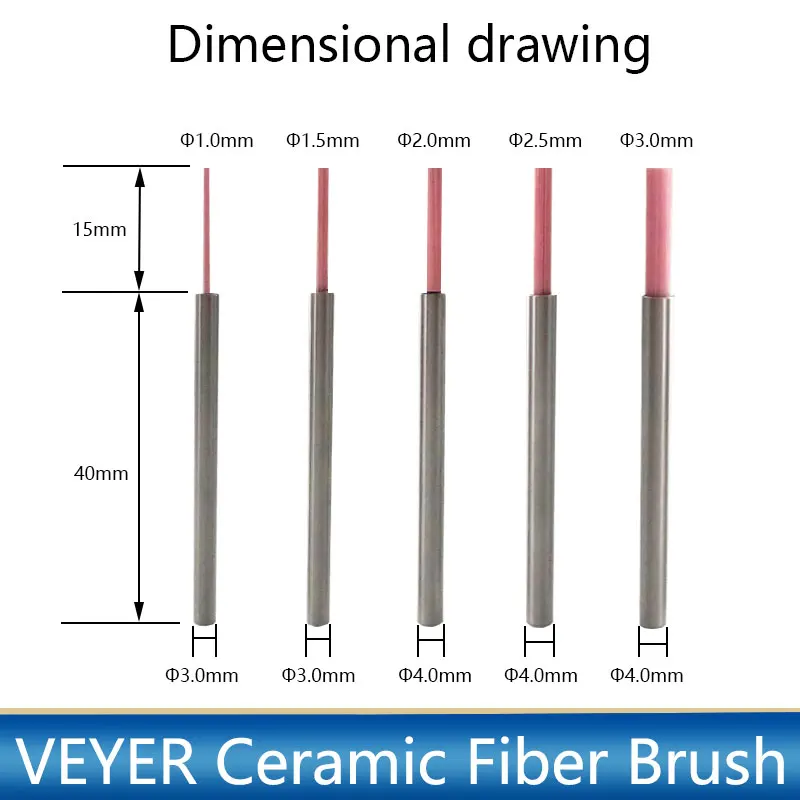 【Micro Brush】CNC Polishing Brush CB31R-S1.5 1.5mm Ceramic Fiber Rust Brush VEYER Deburring Tools for Metal