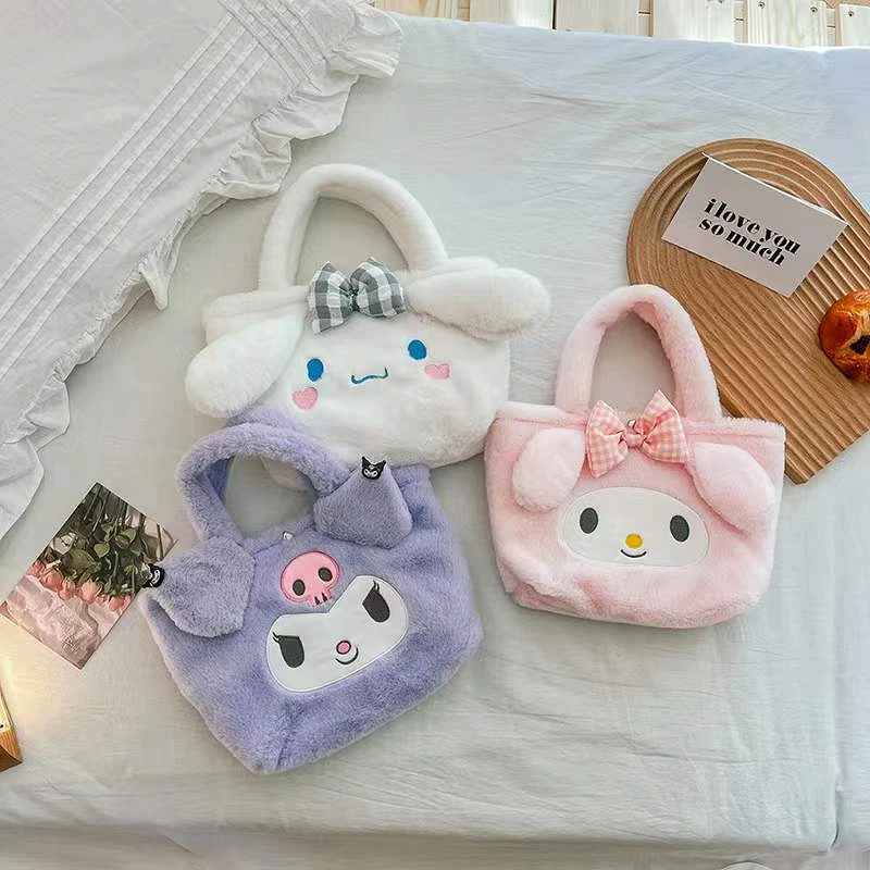 Kawaii sanrio plüsch tasche kuromi plushie rucksack cinna moroll tote handtasche meine melodie Messenger make-up umhängetasche frauen mädchen geschenk