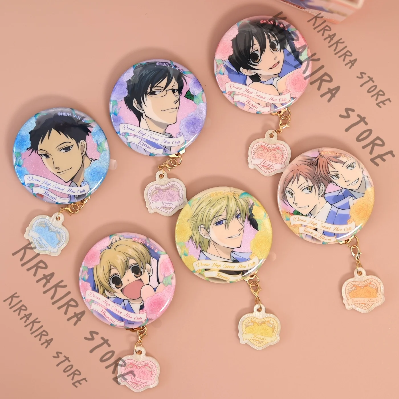 

Ouran High School Host Club Pendant Badge Genuine Peripheral Hanging Drop Emblem Cosplay Ornaments Fujioka Haruhi Suou Tamaki