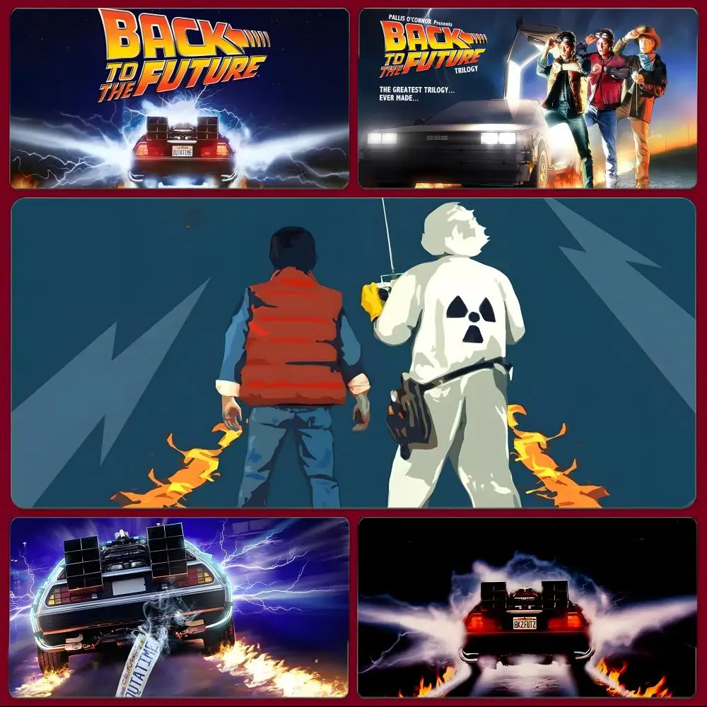 Classic Sci-Fi Movie B-Back To The Future Mouse Pad Large Gaming Mousepad with Stitched Edges Thickened Desk Mat PC