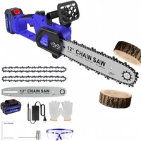 YouseaHome 12 Inch Brushless Electric Chainsaw Cordless Rechargeable Woodworking Garden Pruning Saw Tool For Cutting 24V Battery