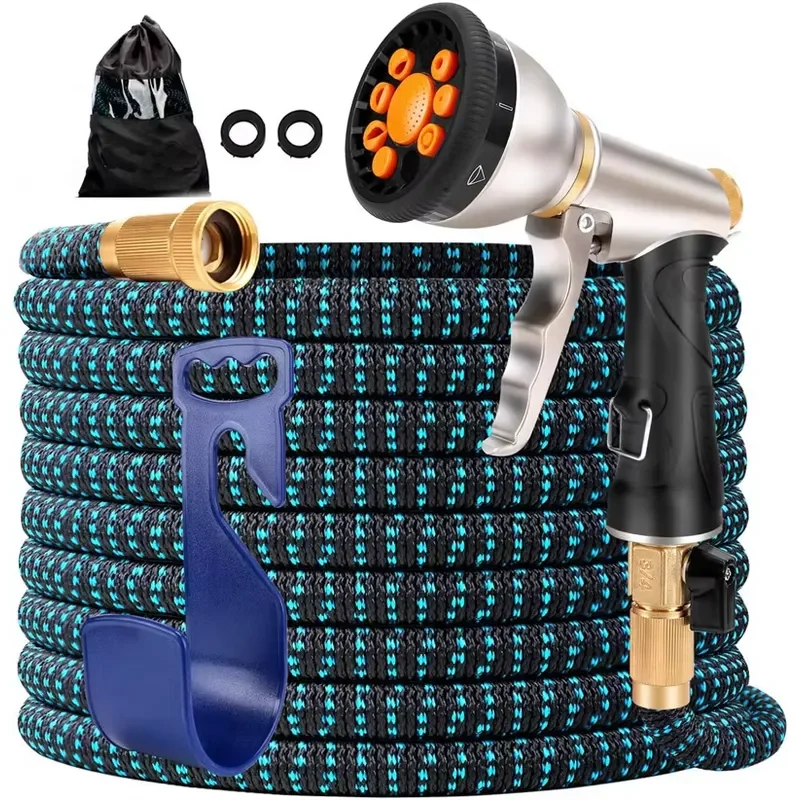 for High Pressure 8 Function Water Telescopic Garden Watering Equipment Plastic Garden Hose Reels Wholesale