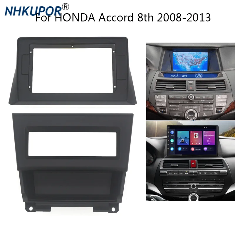 Car Radio Install Dash Panel Fascia For Honda Accord 8th 2008-2013  Auto Stereo Mounting Bezel Faceplate Frame Kit