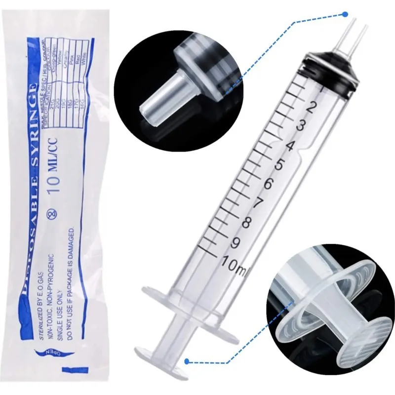 100PCS 10ml/cc Plastic Luer Slip Syringe Without Needle Steriled Individually Packed for Lab Use,Measuring Liquid,Feeding Pets