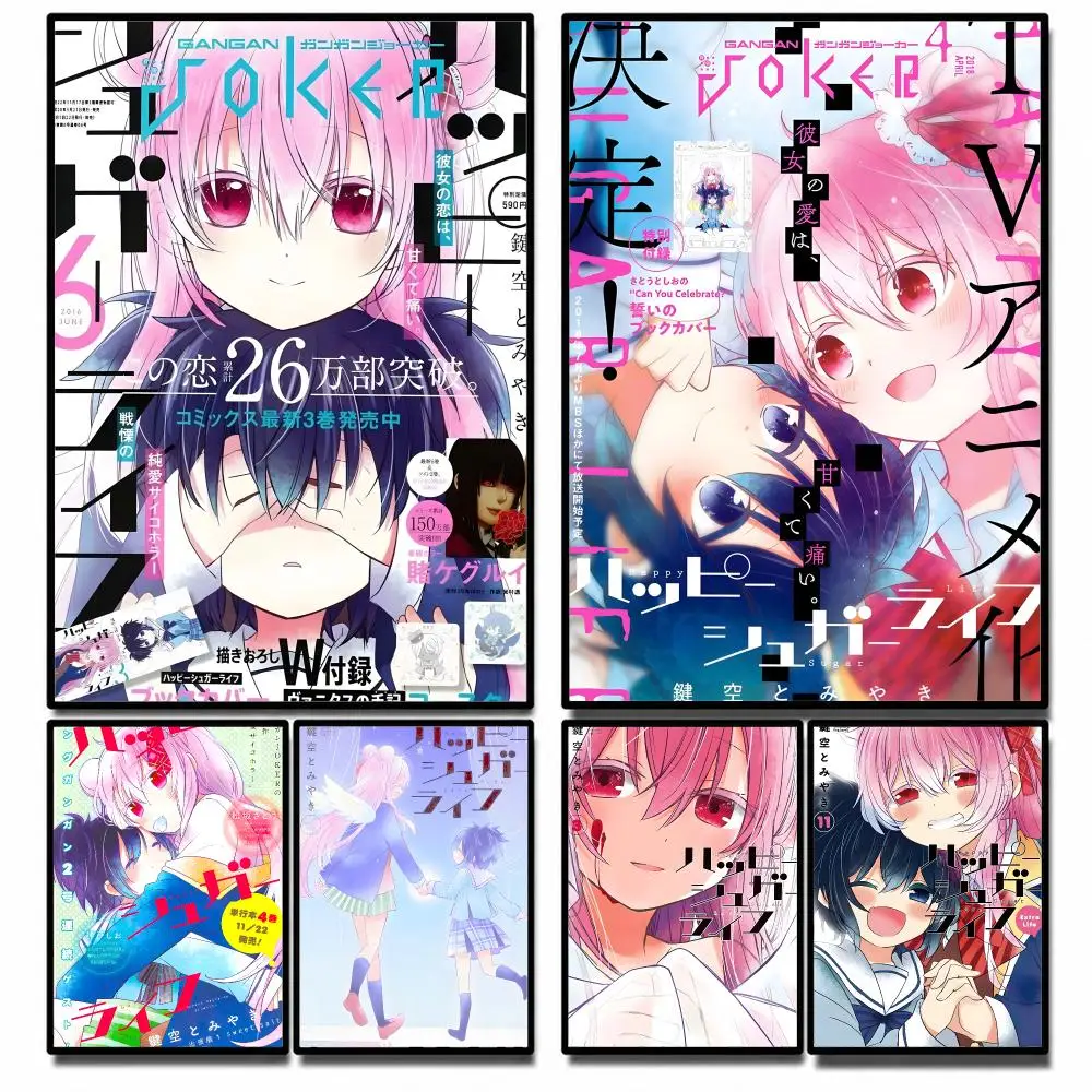 Anime Happy Sugar Life Poster High-definition poster stickers, suitable for bedroom, living room, home decoration