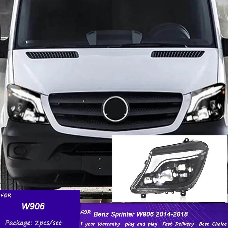 Car Head Lamp for Mercedes Benz Sprinter W906 Headlights 2014-2018 LED Headlight LED DRL 4 Projector Lens Dynamic Accessories