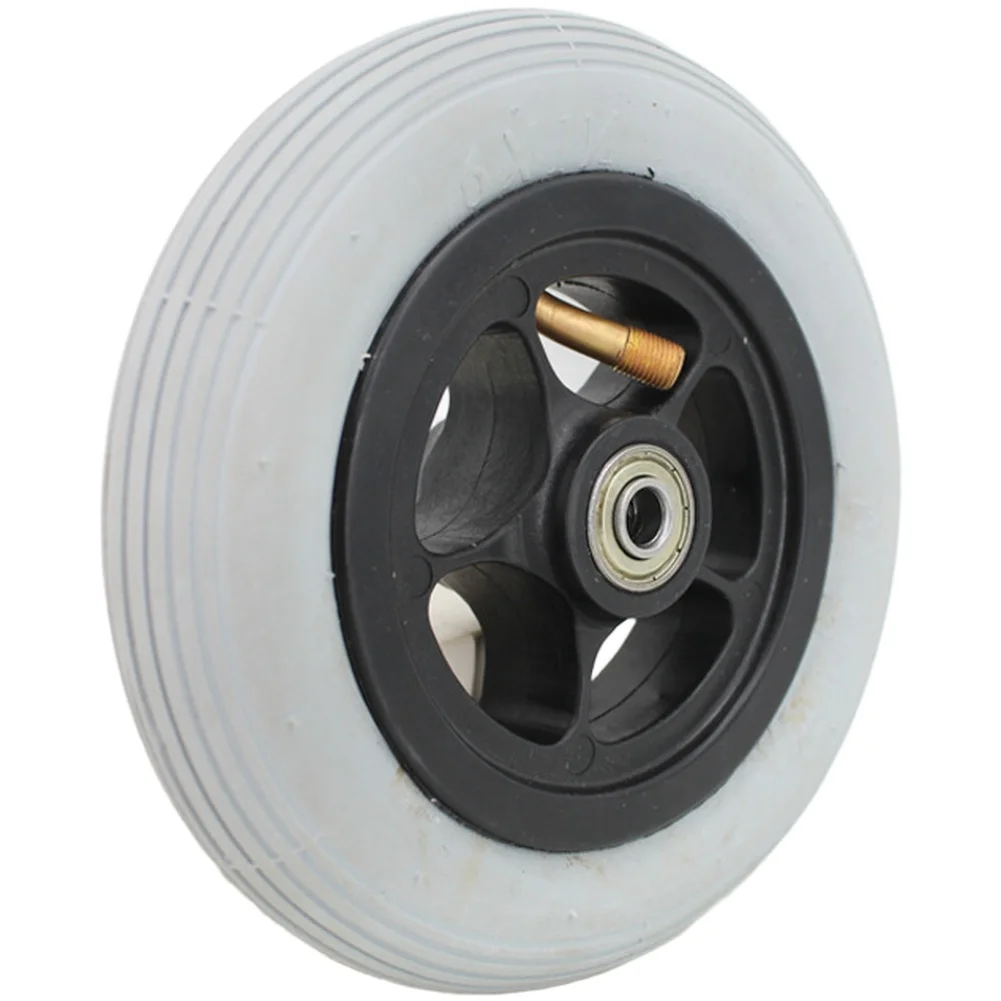 

Comfortable Ride Front Fork Upgrade 6-Inch Gray Tire Indoor And Outdoor Use Lightweight Design Rubber And Metal Construction