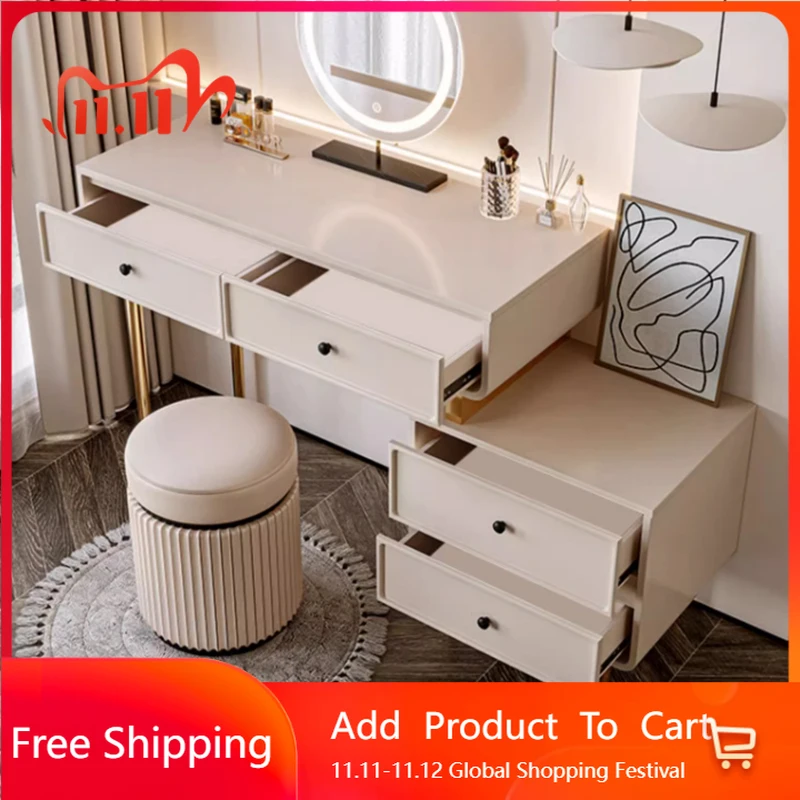 

Women Luxury Vanity Table Modern Elegant Storage Vanity Table Mirror Design Scrivania Storage Schminktisch Trendy Furniture