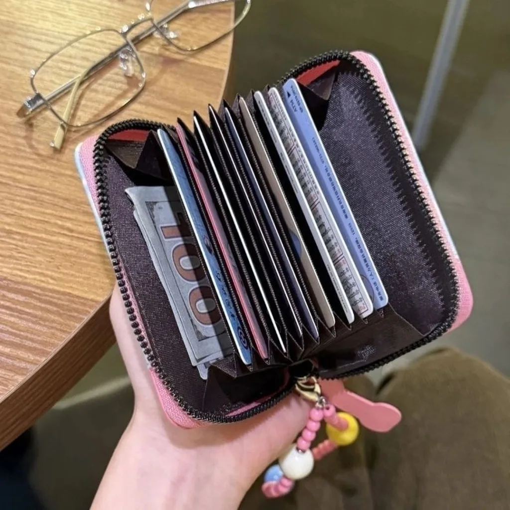 Portable Embroidery Dachshund Dog Wallet Phone Pendant PU Leather Sausage Dog Organ Card Bag Multiple Card Fashion