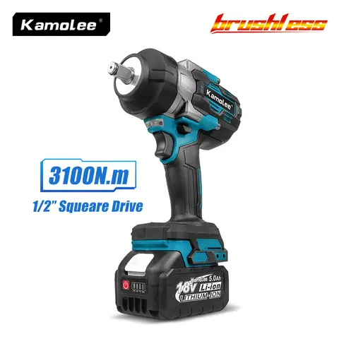 Kamolee 3100NM 브러시리스 전기 렌치 1/2 인치 무선 임팩트 렌치 Makita 18v 배터리 용 휴대용 전동 공구