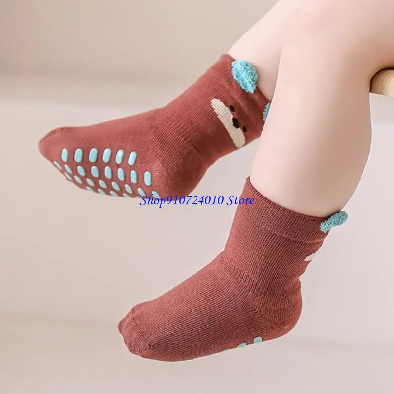 

77HD 1 Pair Anti Skid Infant Floor Socks Breathable Fabric Machine Washable Socks