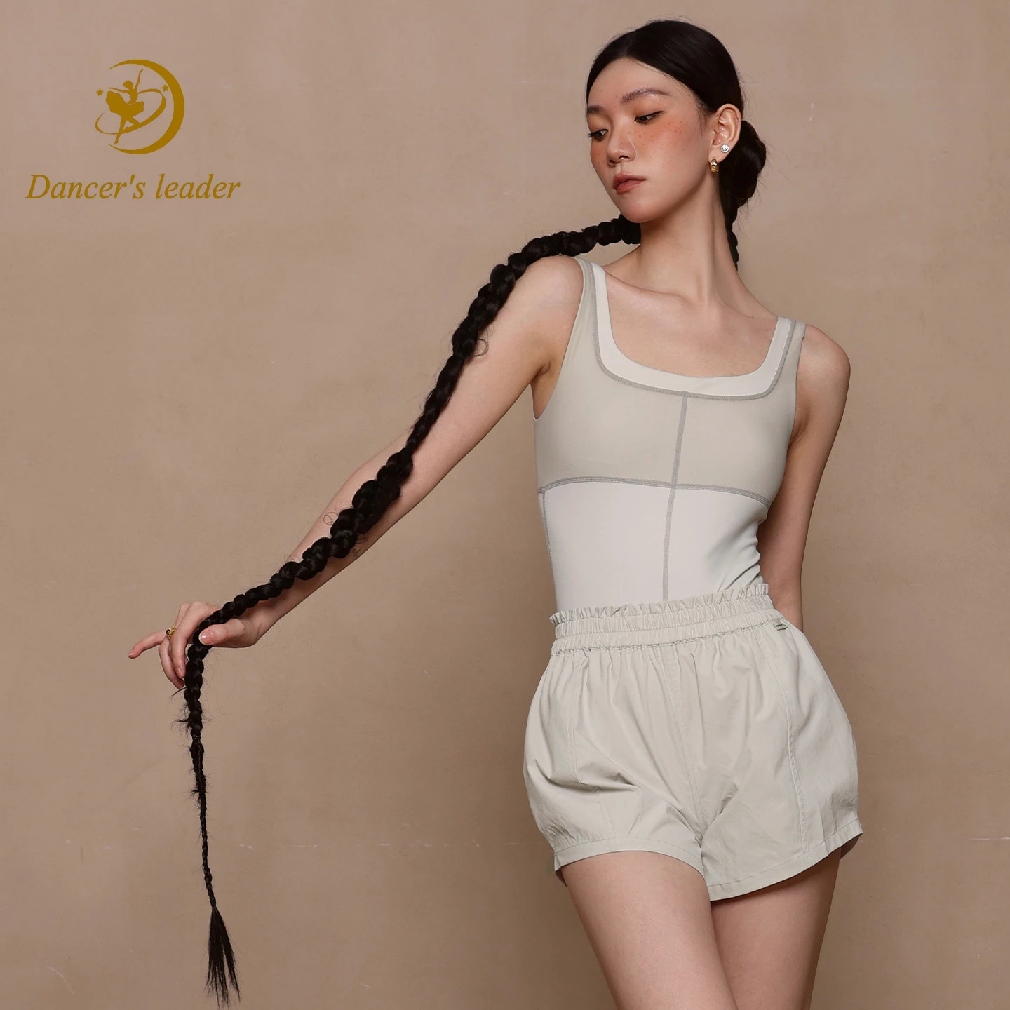 

Балетный трико для женщин, тренировочное платье, гимнастическое платье для выступлений, платье для взрослых, платье для воздушной йоги, цветные блокированные поддельные две части