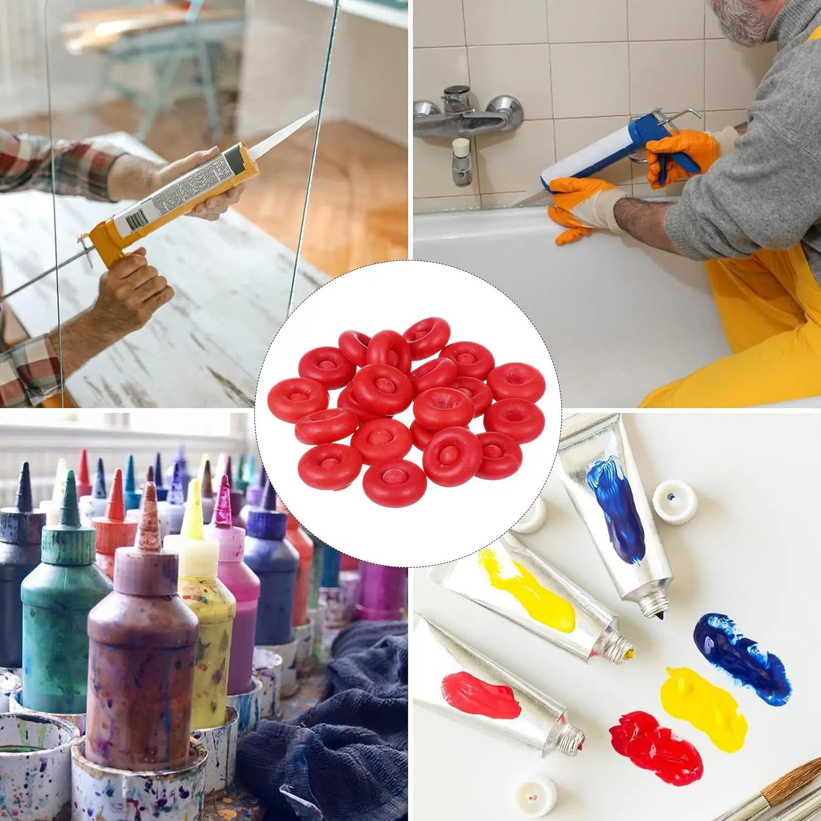 20 Stück Dichtungskappen Glaskleber Spitze Dichtungskappen Fass Kleber Mund Schutzhülle Dichtungspistolen Düsen Kappen Dichtungssparkappen