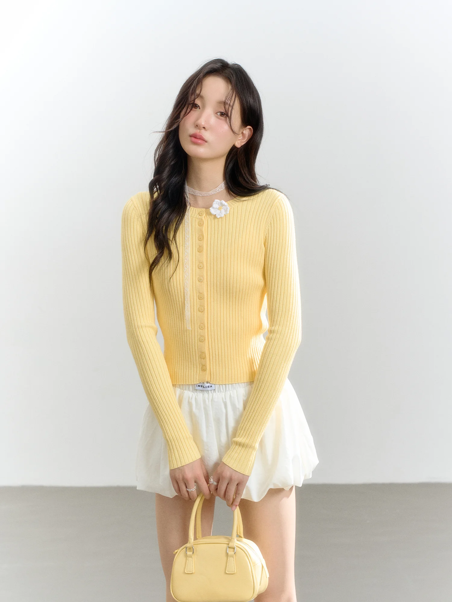 

Early Autumn ort Knitted Open Cardigan Women's Slim Fit Korean Sle Button Long Sve Casual Faion Soft Viscose Nylon