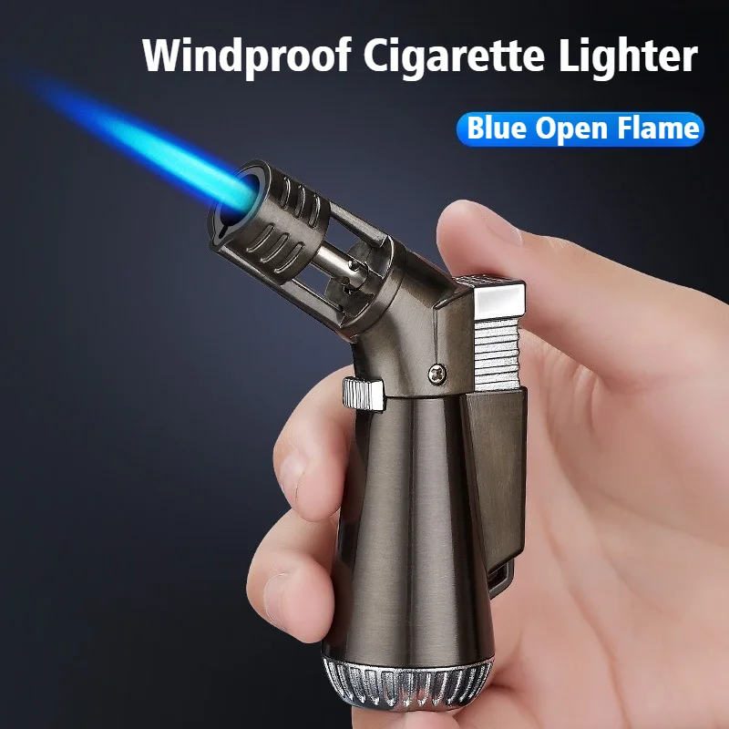 

New Windproof Blue Fire Welding Gun Cigar Ignifier Open Flame Lighter Butane Inflatable Cigarette Lighters & Smoking Accessories
