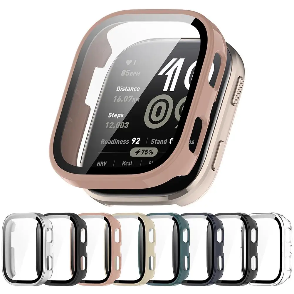 Glas + Hülle für Amazfit Bip 6, gehärtetes Glas, Displayschutzfolie und harter PC-Schutzstoßstange für Amazfit Bip6, Zubehör J8I4