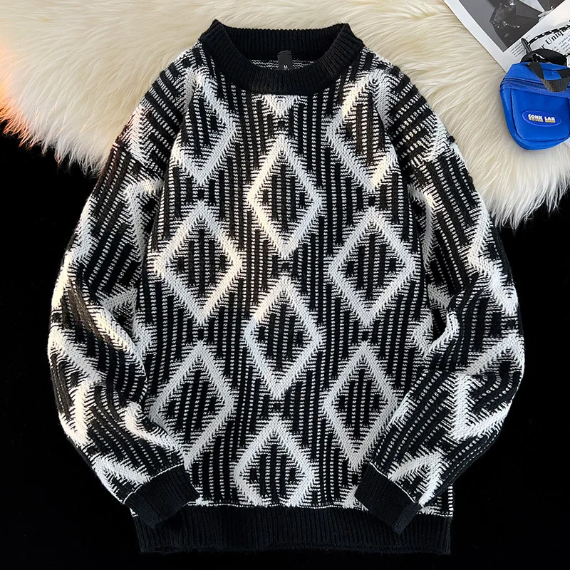 

High Street Winter Warm Knitted Coat Casual Sweatshirt Long Sleeve New Fashion Crew Neck Shirt Men Women Autumn Pullover Sweater