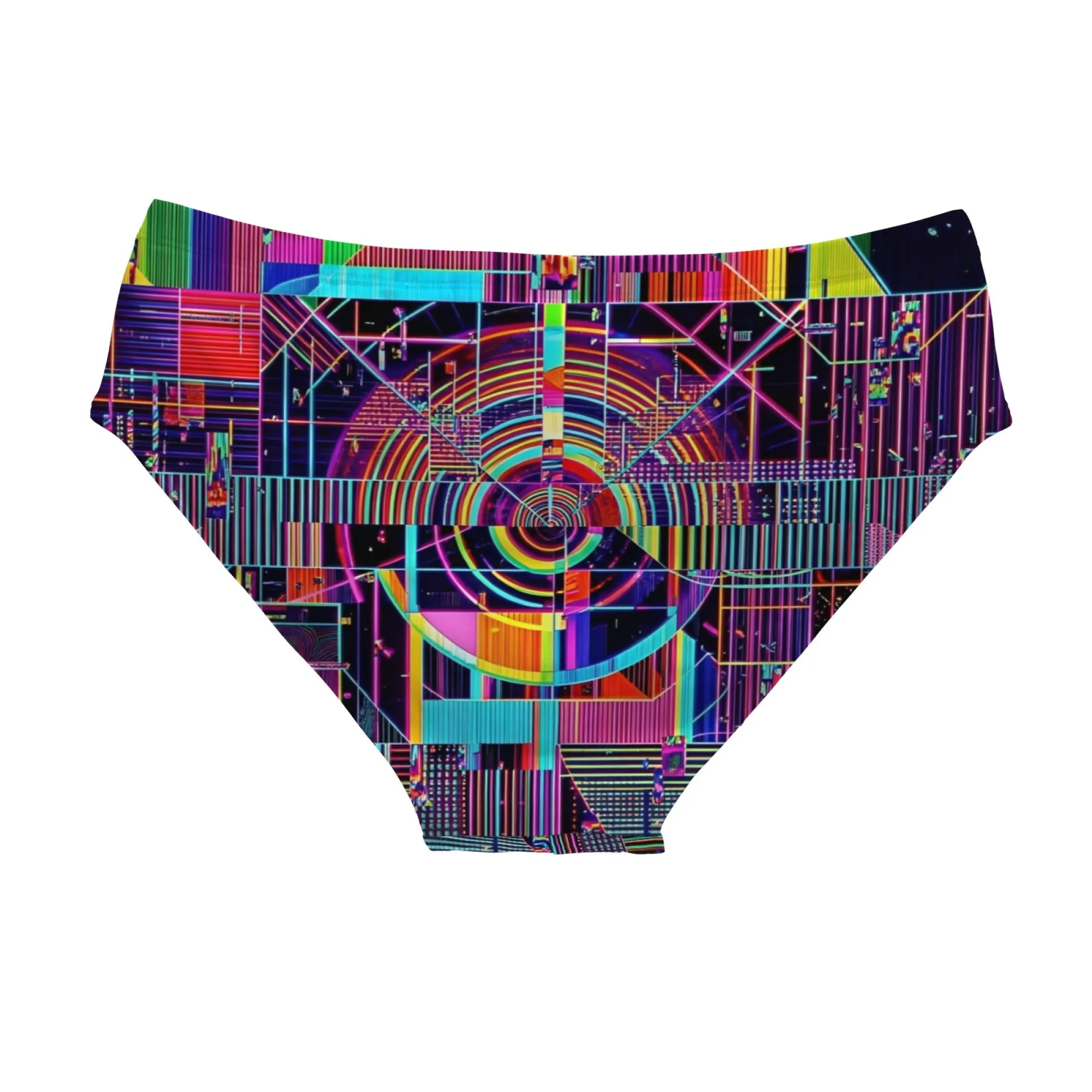 Cyber Geometric Swim Trunks Slim Fit Durable Drawstring Men's Triangle Swim Trunks Water Parks Island Sunbathing Vacations Gift