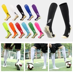 Professional Anti-Slip Soccer Knee High Socks Adult Kids Rubber Block Towel Bottom Long Football Hockey Sports Grip Socks Unisex