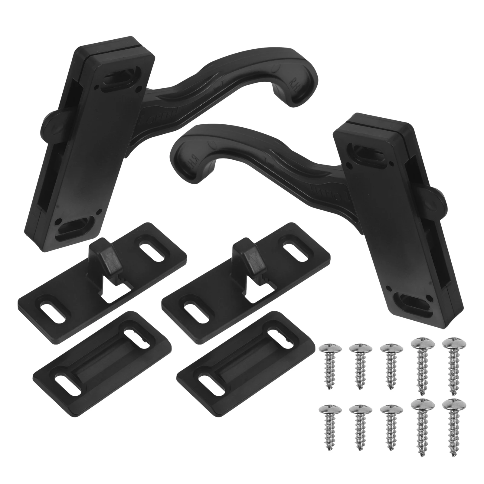 

2PCS RV Screen Door Latch Black H Rv Latch Replacement Replacement Parts High Strength Lock Secure Fit Easy Install