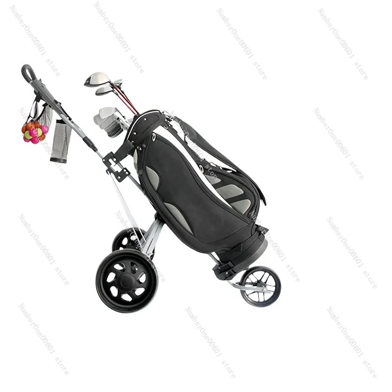 Cross-Border Direct Supply Golf Three-Wheel Golf Tricycle Hand Buggy Youth Competition Trolley Foldable Course Supplies