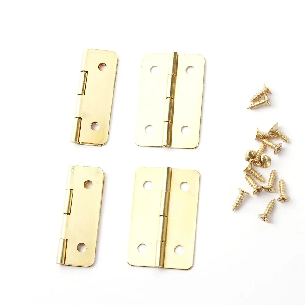 10 PCS Iron  Houses with Screws Crafts for Furniture Jewelry Box Hinges Door Hinges Cabinet Accessories Hardware
