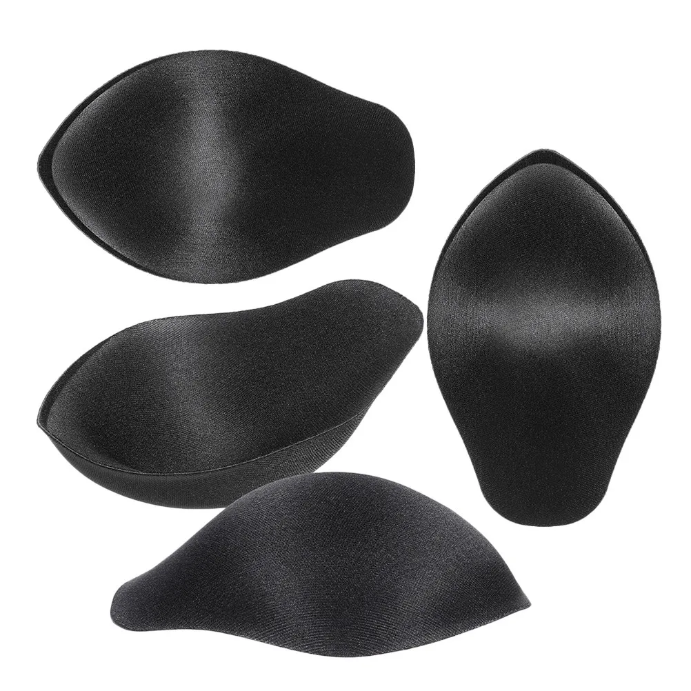 4pcs 3D Swim Trunks For Men Black Padded Bulge Enhancing Underwear Cup U-Shape Pouch Foam Support Swimwear Briefs image 2