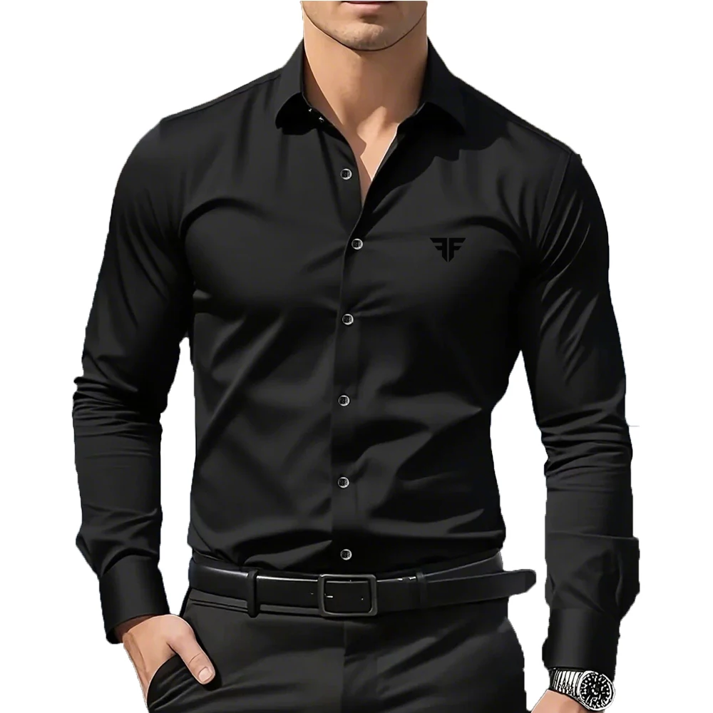 Men's Premium Business Casual Shirt, Trees Print Slim Fit Long Sleeve Wrinkle Resistant Dress Shirt, 5 Colors Available, S-XXL