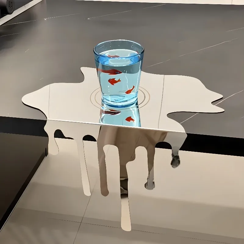 Stainless Steel Fluid Droplet Coaster 3D Abstract Bar Table Mat Creative Heat Resistant Cup Pad Unique Home Decor Accessory