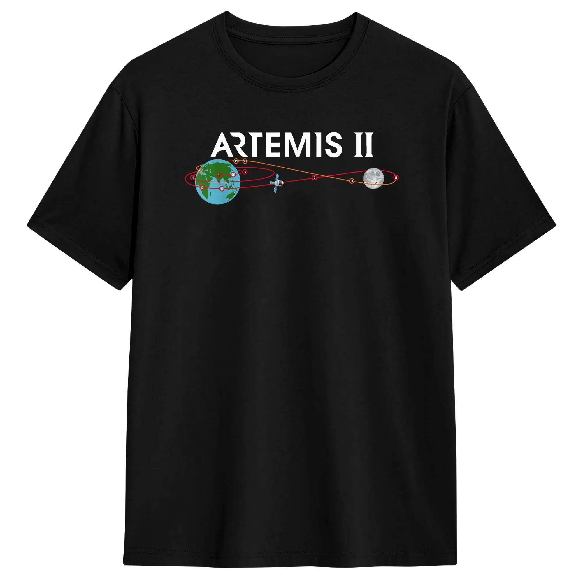 Artemis 2 Route Map SLS Rocket Launch Mission To The Moon Cotton T-Shirt For Men Beach Y2K Casual T-Shirts Hip Hop Tees Hot Sale