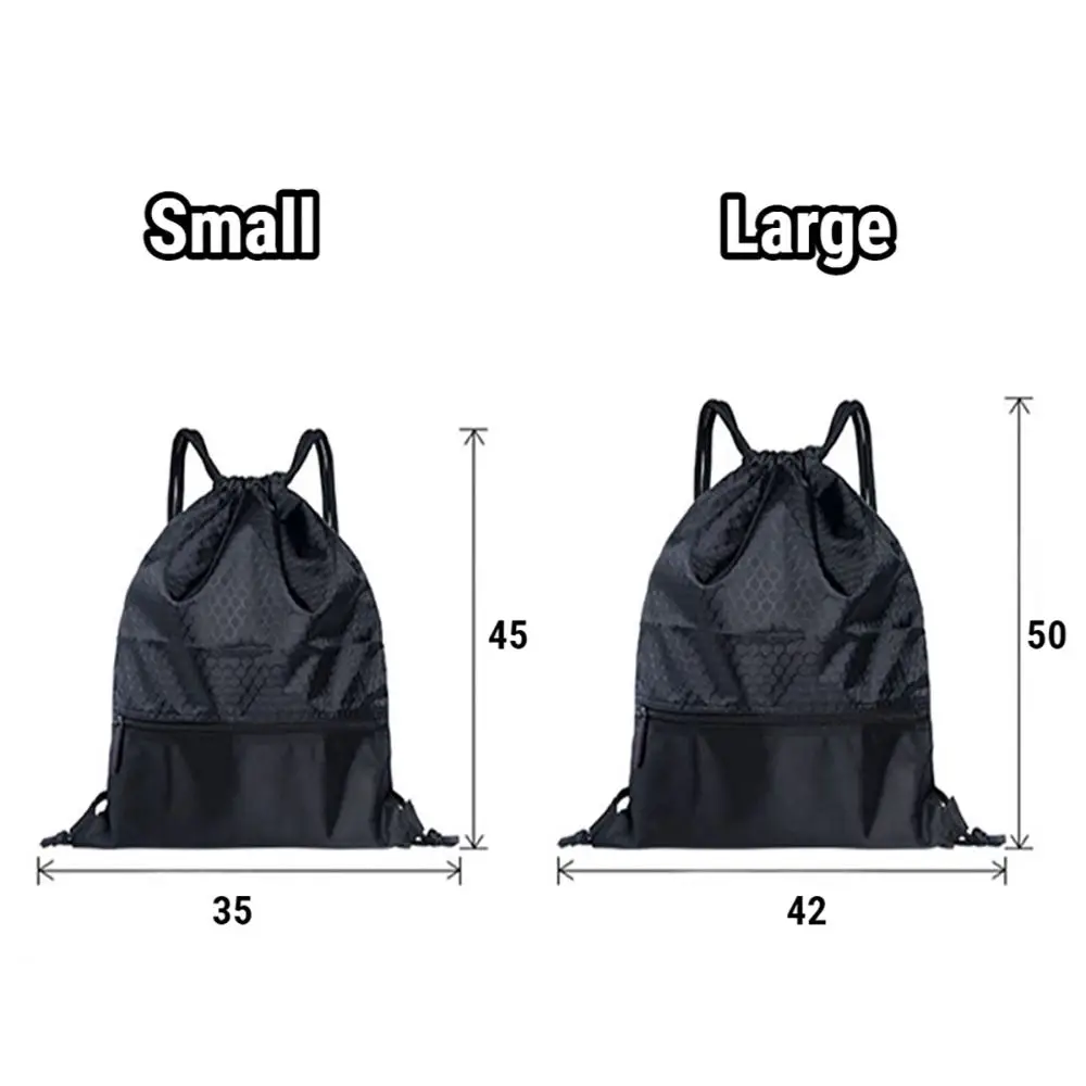 Waterproof Drawstring Pocket Simple Backpack Unisex Fitness Backpack Lightweight Basketball Helmet Storage Bag Oxford Zipper Bag