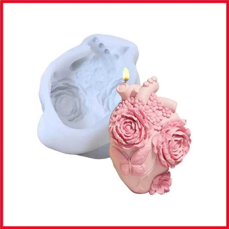 

F3MF Multi Use Flower Heart Silicone Mold Flower Crafting Tool For Decorative Soap Resin Crafts And Jewelry Design
