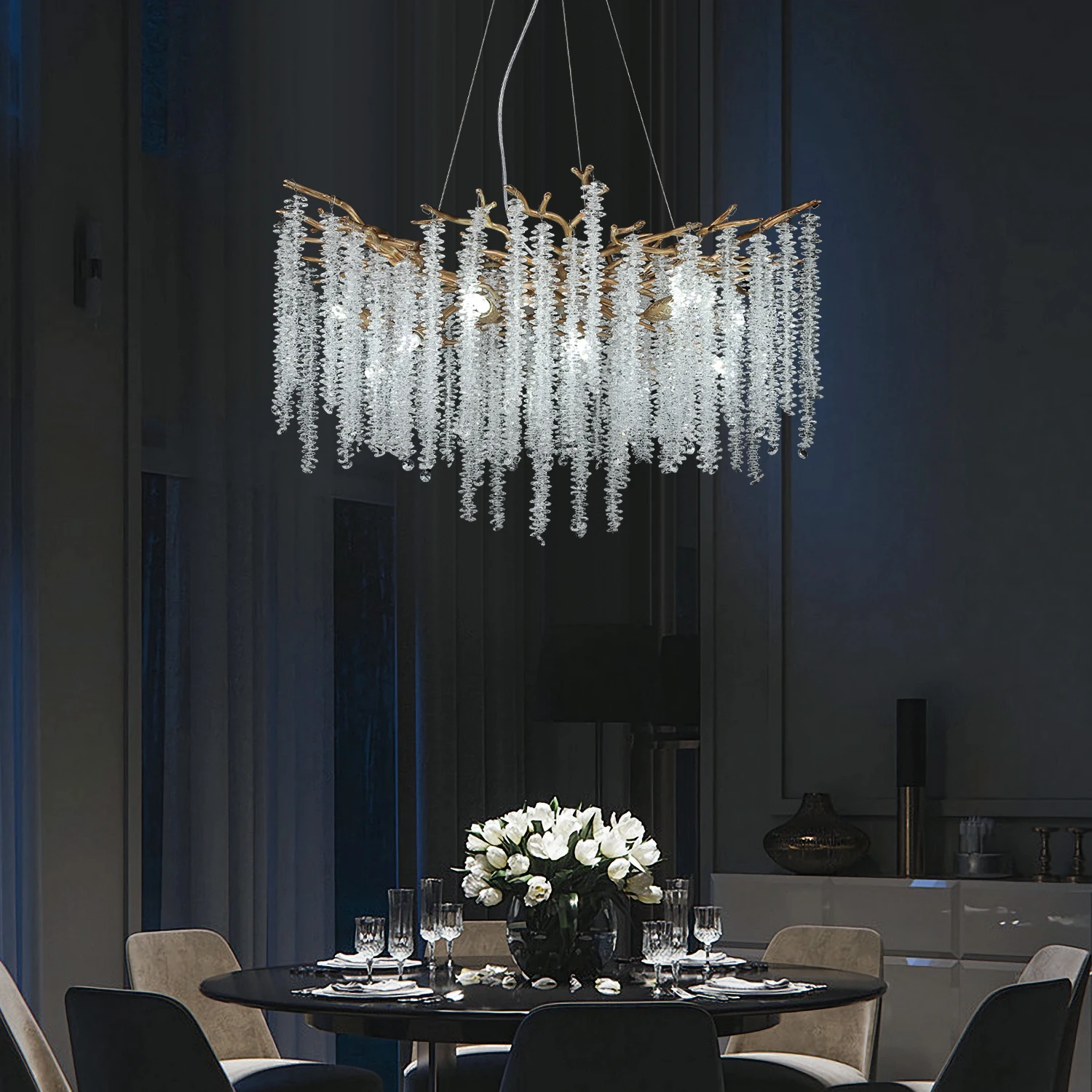

Modern Luxury Gold Branch Ceiling Crystal Chandelier,perfect For Living Room, Dining Room And Foyer High-end Decorative Lamps