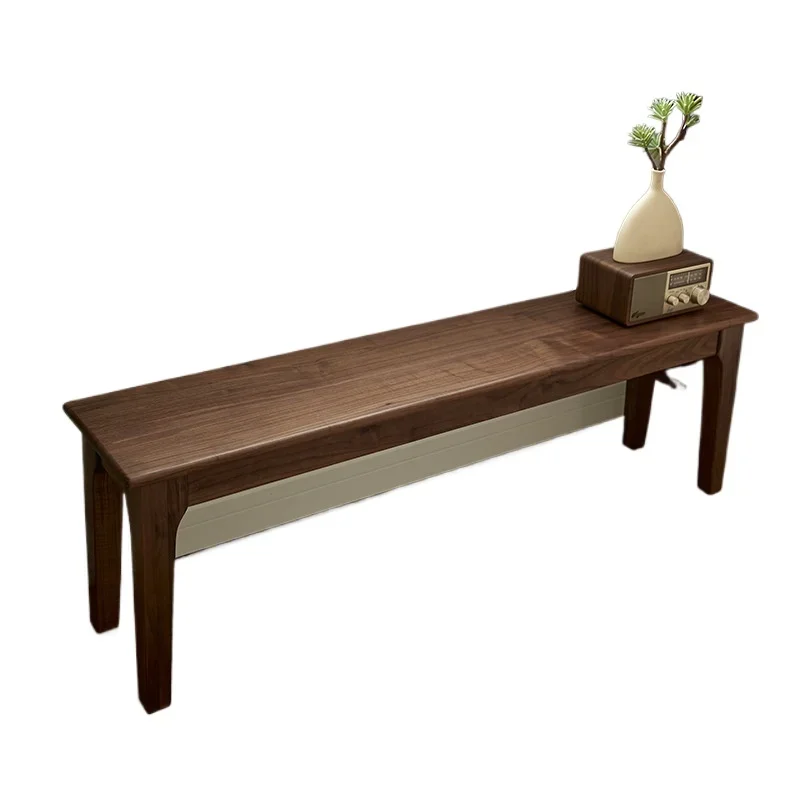 

Black walnut bench, Nordic solid wood bench modern minimalist restaurant