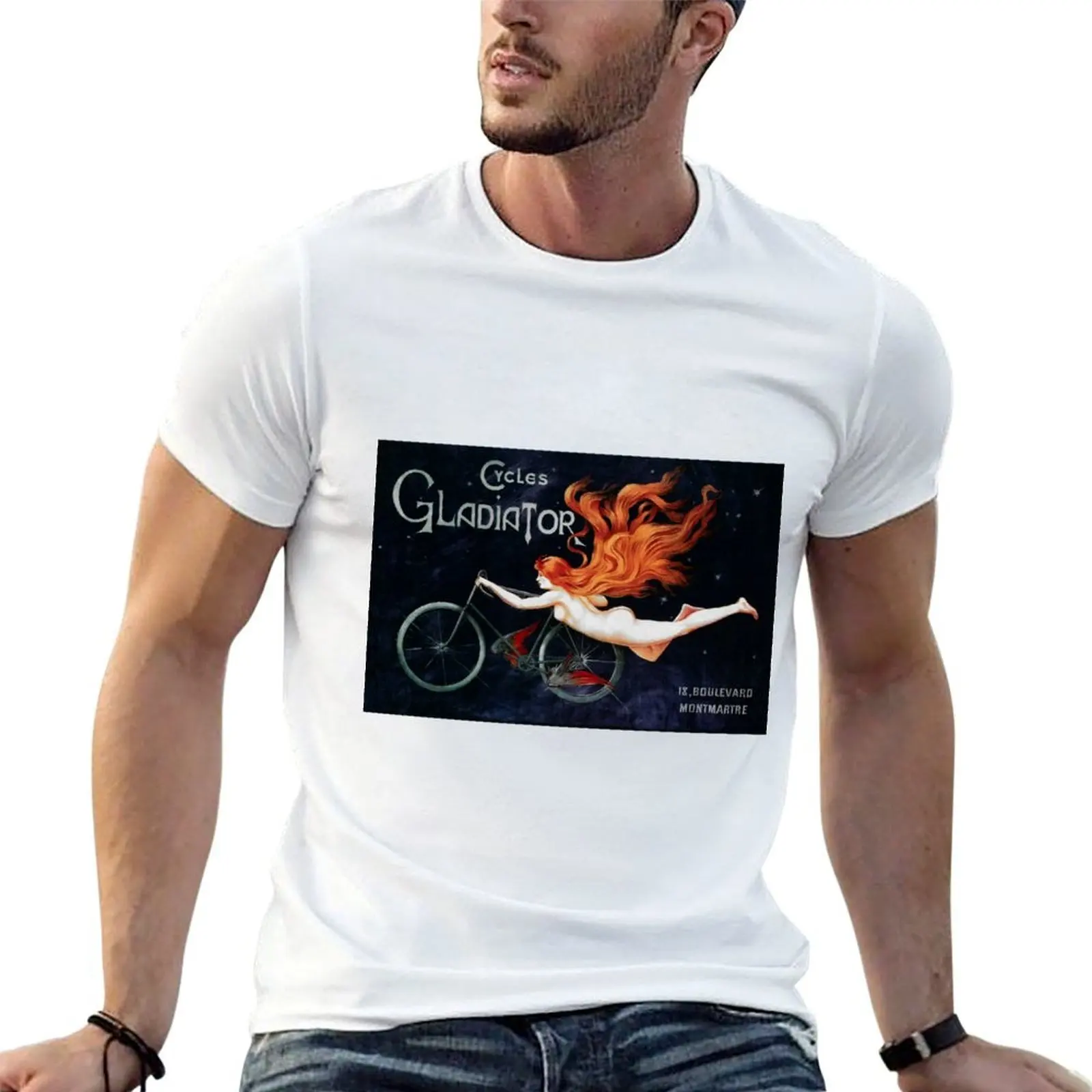 

GLADIATOR CYCLES - PARIS 1895 T-Shirt man t shirt summer man t shirt luxury t shirt men 100% cotton luxury brand T-shirt