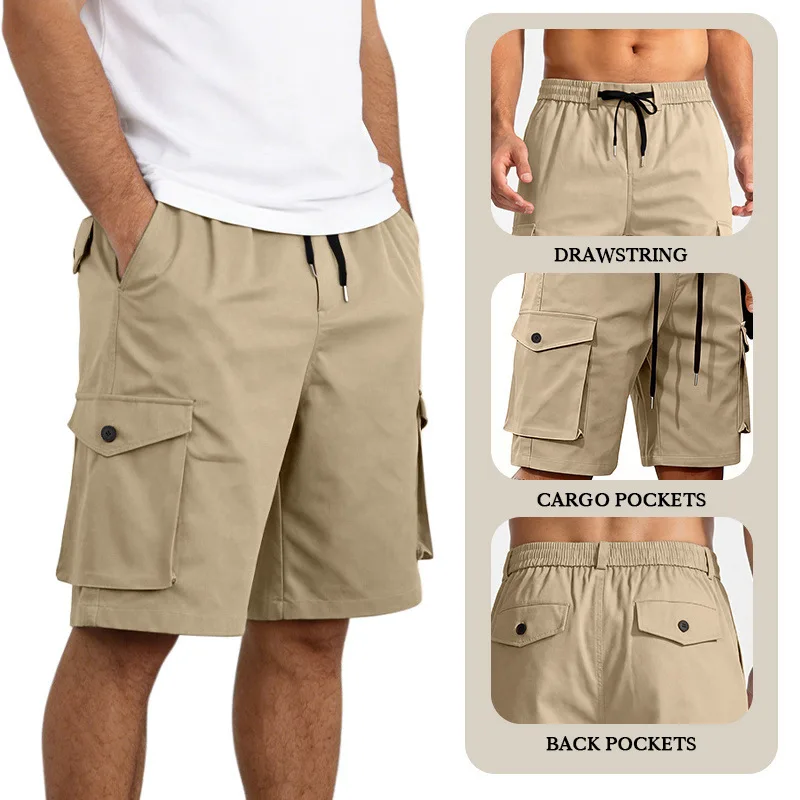 

Мужские шорты-карго с множеством карманов, весна-лето 2026, комплект одежды из пяти предметов