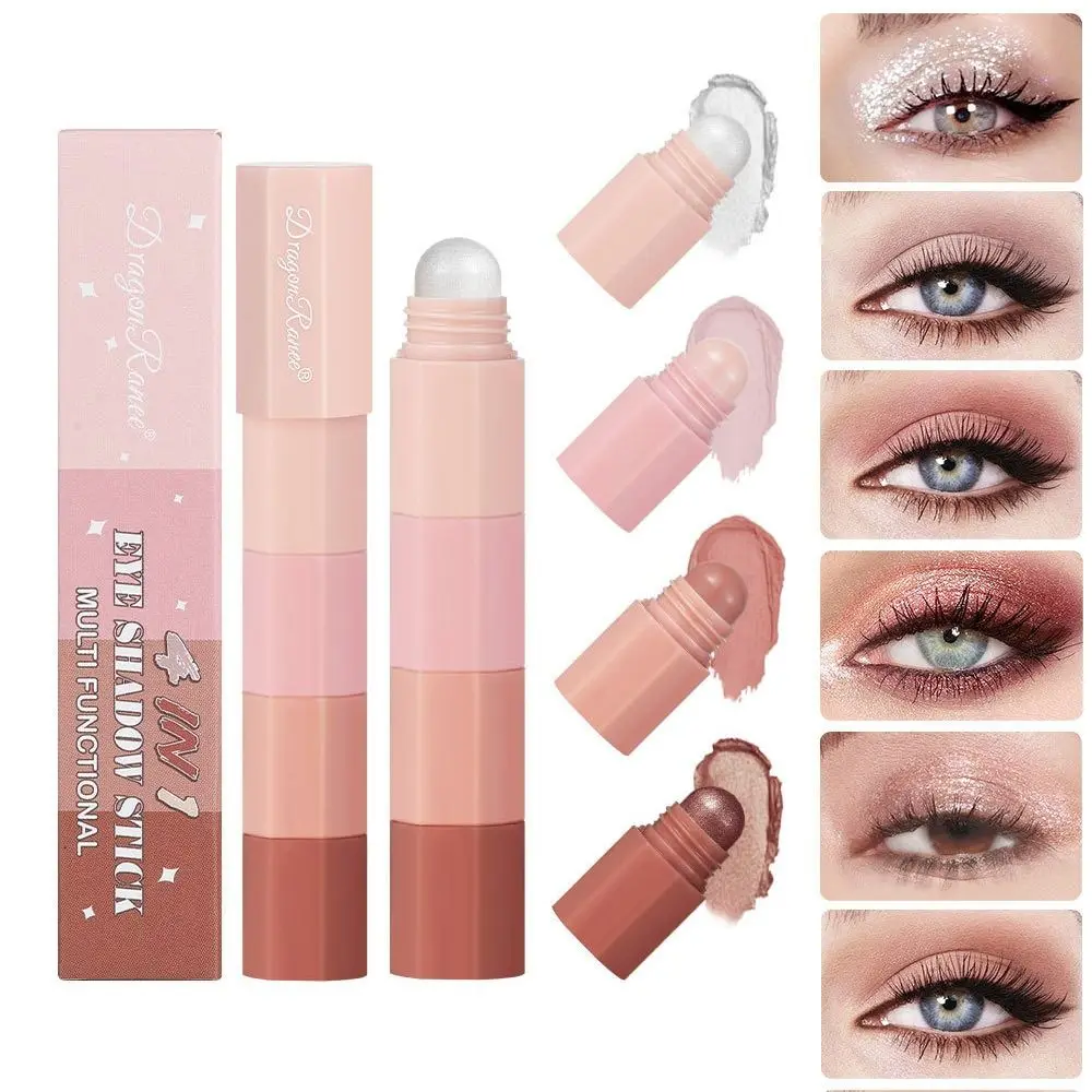 Makeup Lazy Eyeshadow Pencil Waterproof 4 color/set Highlighter Silkworm Pencil Non-Smudge Long Lasting Eyeshadow Crayon