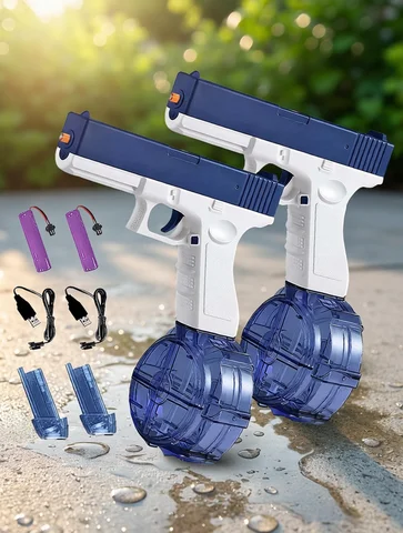 Electric Water Gun Rechargeable Automatic & Manual Spray Gun Capacity Range Up to 32 FT Range for Adults & Kids