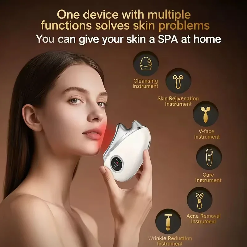 

Microcurrent Face Massager Electric Gua Sha Tool Portable Facial Device for Skin Rejuvenation Anti Aging Home Relaxation