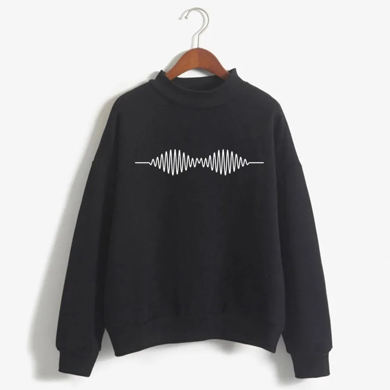 

ARCTIC MONKEYS Sound Wave Print Woman Sweatshirt Korean O-neck Knitted Pullover Thick Autumn Winter Candy Color women Clothes