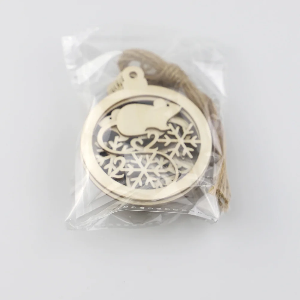 

20Pcs New Year Wooden Decorations DIY Mouse Pendants Hanging Ornaments for Festival Party New Year Pendant Hanging Pendant