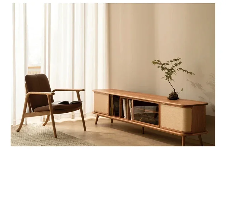 

Скандинавский шкаф для телевизора из массива дерева от пола до потолка, встроенный шкафчик для хранения вещей