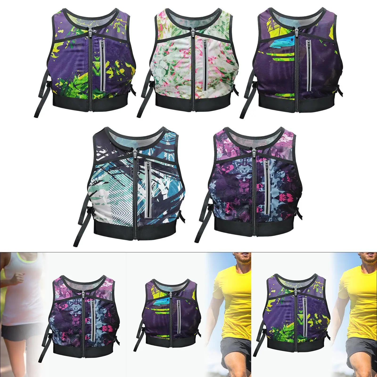 

Running Vest Bag Reflective Vest Chest Bag for Sports Hiking Riding