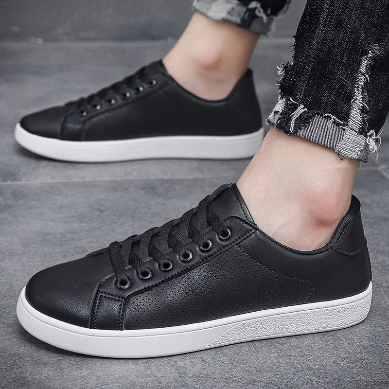 2023 Summer Autumn New Designer Shoes for Men Fashion Hallow Out Breathable Casual Sneakers Male PU Leather Zapatos De Hombre