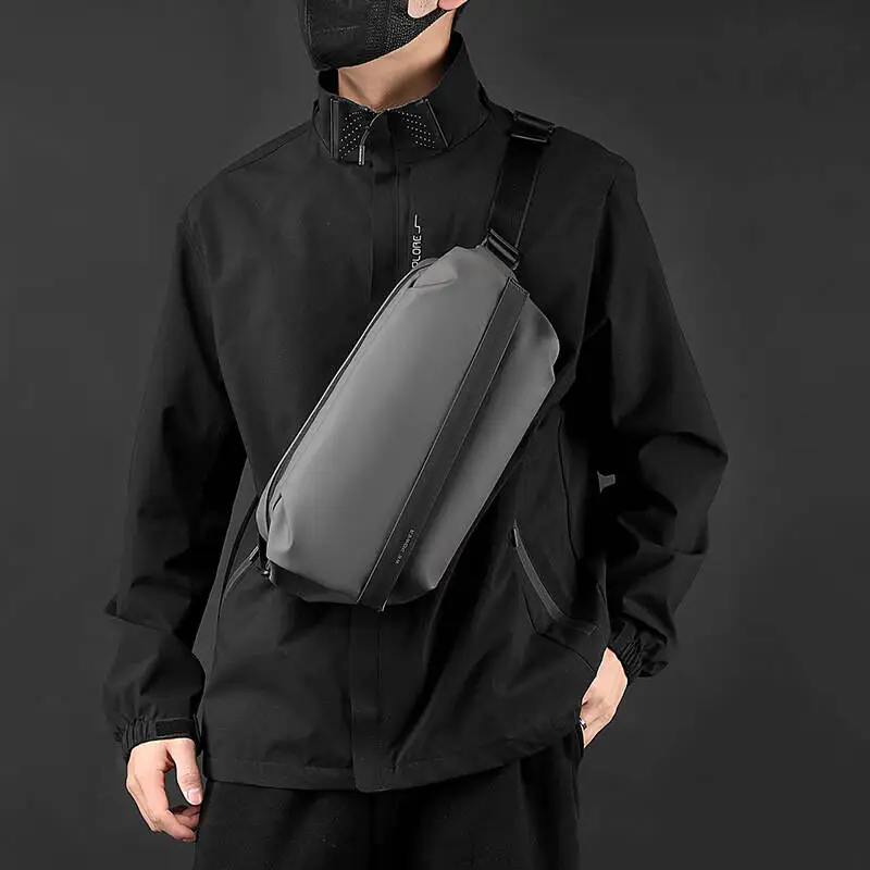 New Men's Chest Single Shoulder Crossbody Casual Multifunctional Large Capacity Magnetic Buckle Waist Bag Compact Leisure Sling