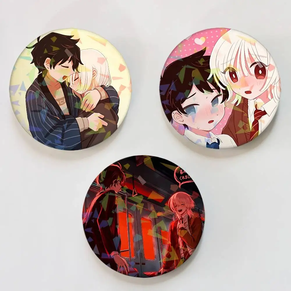 S-Saihate S-Station Game Round Badge Lapel Pins for Backpacks Briefcase Laser Brooch Clothes Gifts