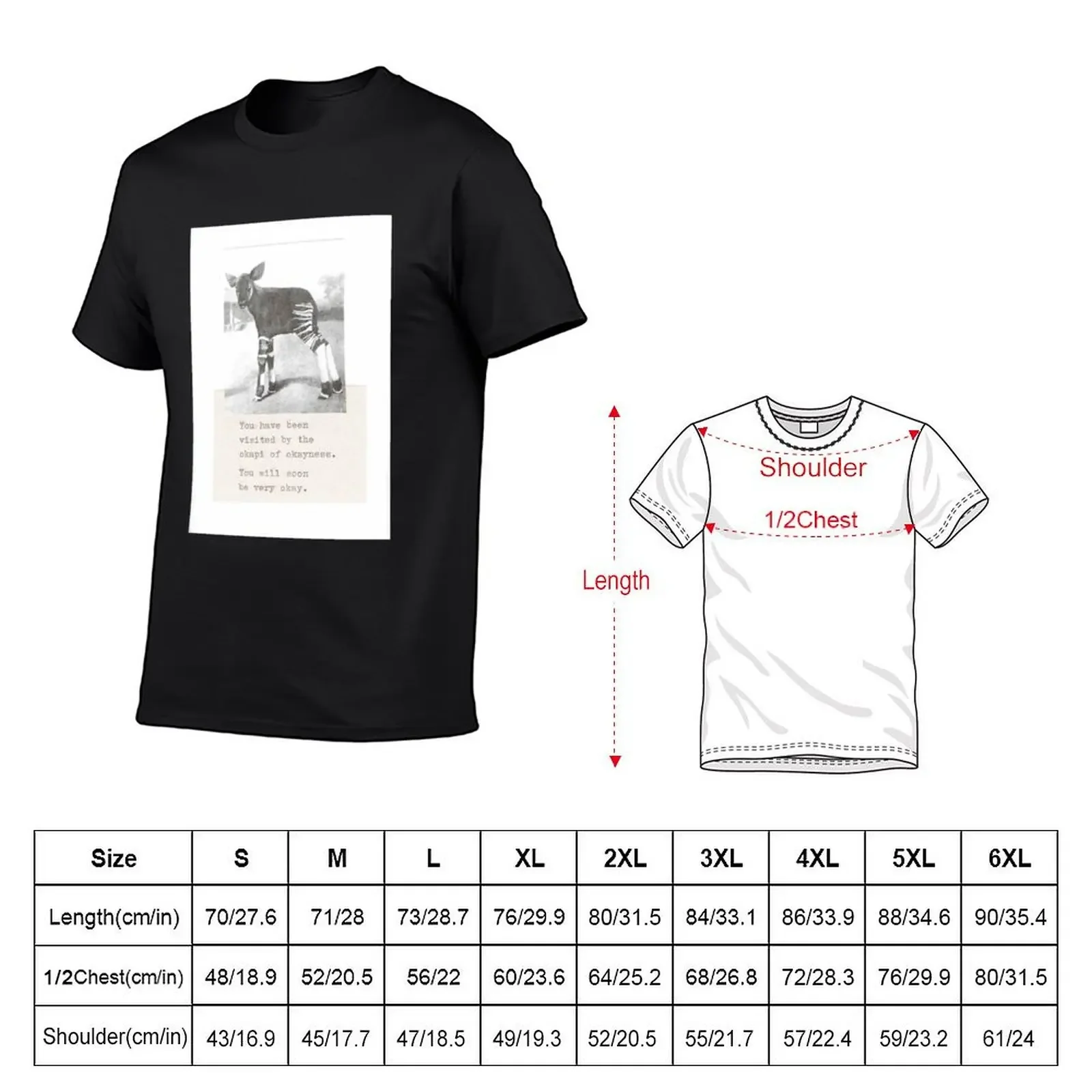 Okapi Of Okayness T-Shirt sweat graphic t shirts Short sleeve tee oversized t shirts for men