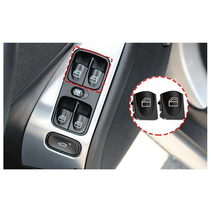 Window Switch Button Covers For Mercedes Benz W203 W208 C Clk Class Front Left+Right Window Switch Repair Button Caps